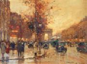 unknow artist Paris Street oil painting